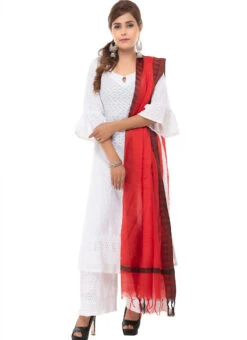 Red Blended Cotton Dupatta After Six Wear -C Bazaar Shop red blended cotton dupatta dpsdmfd191 u