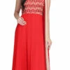 Red Chiffon Anarkali Suit Party Wear