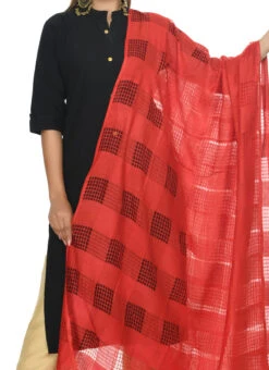 Red Cotton Dupatta Festive Wear