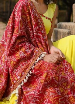 Red Cotton Dupatta Party Wear