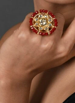 Red Designer Ring Party Wear