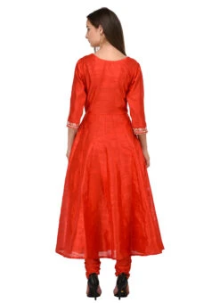 Red Embroidered Anarkali Suit Party Wear -C Bazaar Shop red embroidered anarkali suit sldrrwrs419 b