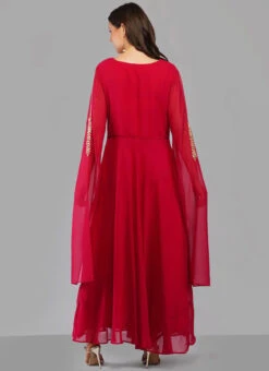 Red Georgette Embroidery Kurta Churidar Set Party Wear 7 Red Georgette Embroidery Kurta Churidar Set Party Wear -C Bazaar Shop red georgette embroidery kurta churidar set krsdmf7158e b