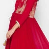 Red Georgette Embroidery Palazzo Set Party Wear