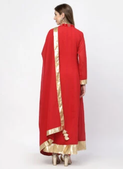 Red Georgette Patch Work Anarkali Suit Work Wear -C Bazaar Shop red georgette patch work anarkali suit sldmf7478 b