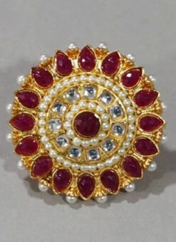 Red Kundan Ring Party Wear -C Bazaar Shop red kundan ring hrjddrj113950 b