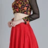 Red Multicoloured Embroidered Lehenga Party Wear
