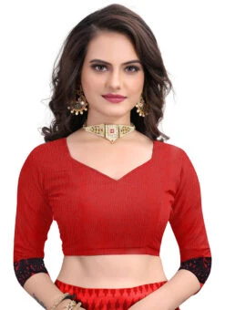 Red N Black Net Embroidered Stone Work Saree Festive Wear -C Bazaar Shop red n black net embroidered stone work saree sasstsktcrs8224 b