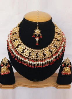 Red Necklace Set Wedding Wear -C Bazaar Shop red necklace set jynsmniczb106 b