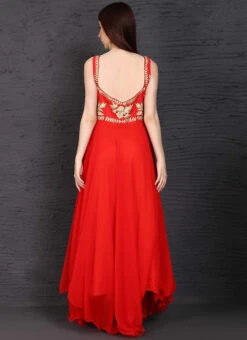 Red Net Anarkali Suit Party Wear -C Bazaar Shop red net anarkali suit slsifh990016 b