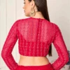 Red Net Embroidered Blouse Wedding Wear