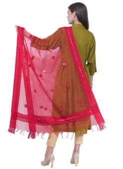 Red Organza Gotta Patti Work Dupatta After Six Wear -C Bazaar Shop red organza gotta patti work dupatta dpsdmfd203 b