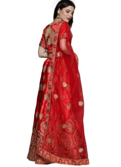 Red Satin Silk Zari Embroidered A Line Lehenga Festive Wear 7 Red Satin Silk Zari Embroidered A Line Lehenga Festive Wear -C Bazaar Shop red satin silk zari embroidered a line lehenga ghsstsktemly7616 b
