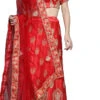 Red Satin Silk Zari Embroidered A Line Lehenga Festive Wear