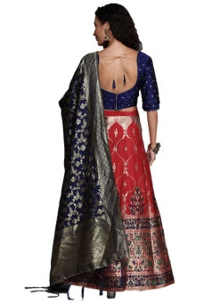 Red Silk Weaving Work A Line Lehenga Festive Wear -C Bazaar Shop red silk weaving work a line lehenga ghsstsktgrm17431 b