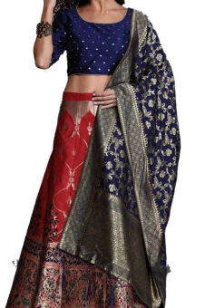 Red Silk Weaving Work A Line Lehenga Festive Wear
