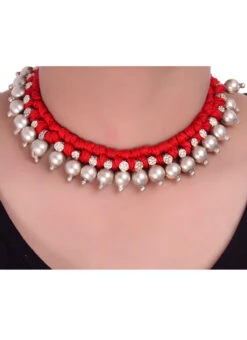 Red Thread Oxidised Choker After Six Wear -C Bazaar Shop red thread oxidised choker jynm5ejw022 b