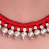 Red Thread Oxidised Choker After Six Wear