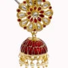 Red White Jhumka Party Wear