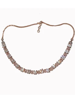 Rose Gold Imitation Necklace Set Party Wear -C Bazaar Shop rose gold imitation necklace set jyddrj10259h b