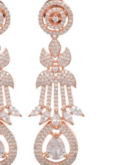 Rose Gold Plated Stones Alloy Danglers Party Wear