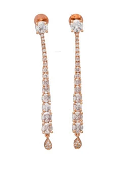 Rose Gold Stones Alloy Danglers Party Wear -C Bazaar Shop rose gold stones alloy danglers erjrurea2304 b
