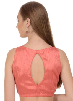 Rouge Pink Art Dupion Silk Plain Blouse Festive Wear -C Bazaar Shop rouge pink art dupion silk plain blouse bldiw3 b