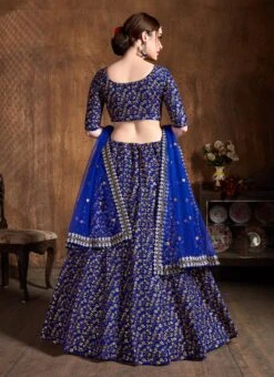 Royal Blue Benarasi Silk Embroidered And Sequins Work Umberalla Lehenga Party Wear 7 Royal Blue Benarasi Silk Embroidered And Sequins Work Umberalla Lehenga Party Wear -C Bazaar Shop royal blue benarasi silk embroidered and sequins work umberalla lehenga ghsprf3624 b