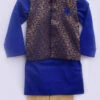 Royal Blue Cotton Brocade Bandi Set Party Wear