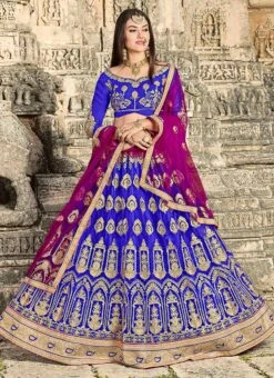 Royal Blue Embroidered A Line Lehenga Wedding Wear 6 Royal Blue Embroidered A Line Lehenga Wedding Wear -C Bazaar Shop royal blue embroidered a line lehenga ghssitrbqn28907 u