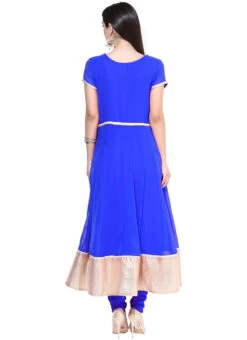 Royal Blue Georgette Embroidered Anarkali Suit Party Wear -C Bazaar Shop royal blue georgette embroidered anarkali suit sldmf4440e b