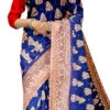 Royal Blue Kanjeevaram Silk Hand Embroidered Saree Festive Wear