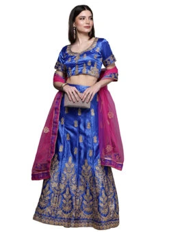 Royal Blue Satin Silk Embroidered A Line Lehenga Festive Wear 6 Royal Blue Satin Silk Embroidered A Line Lehenga Festive Wear -C Bazaar Shop royal blue satin silk embroidered a line lehenga ghsstsktlly7624 u