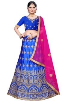 Royal Blue Silk Zari Embroidered A Line Lehenga Festive Wear 6 Royal Blue Silk Zari Embroidered A Line Lehenga Festive Wear -C Bazaar Shop royal blue silk zari embroidered a line lehenga ghsstsktaln7595 u