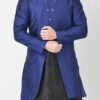 Royal Blue Textured Dupion Silk Nehru Jacket