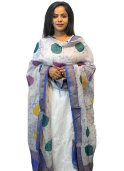 Royal Blue With White Art Silk Dupatta Festive Wear -C Bazaar Shop royal blue with white art silk dupatta dpsoas1089 b