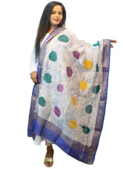 Royal Blue With White Art Silk Dupatta Festive Wear -C Bazaar Shop royal blue with white art silk dupatta dpsoas1089 u