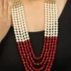 Ruby And White Alloy Kundan Necklace Wedding Wear
