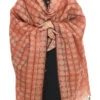 Rust Handloom Cotton Weaving Work Dupatta Work Wear