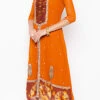Rust Orange Georgette Embroidered Kurta Palazzo Set After Six Wear