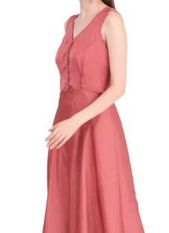 Rust Satin Anarkali Suit Party Wear