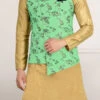 Sea Green Brocade Nehru Jacket