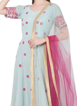Sea Green Georgette Embroidery Anarkali Suit Party Wear