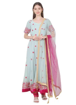 Sea Green Georgette Embroidery Anarkali Suit Party Wear -C Bazaar Shop sea green georgette embroidery anarkali suit slkifh9900542 u