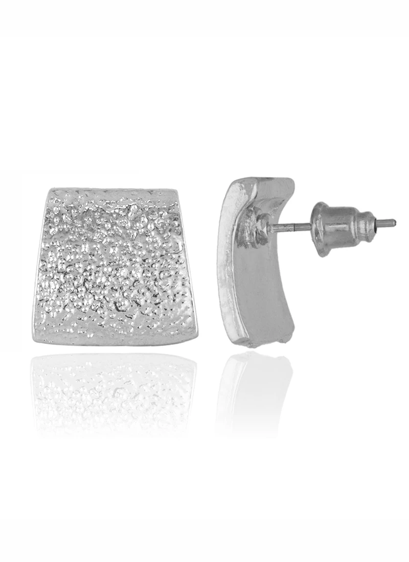 Silver Colored Stud Earring Work Wear 3 Silver Colored Stud Earring Work Wear - Image 3