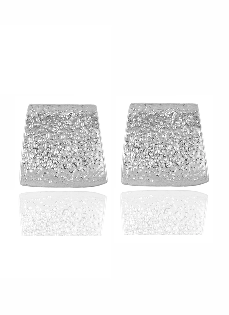 Silver Colored Stud Earring Work Wear 2 Silver Colored Stud Earring Work Wear - Image 2