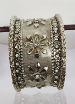 Silver Designer Bangles Festive Wear -C Bazaar Shop silver designer bangles brbjk24 b