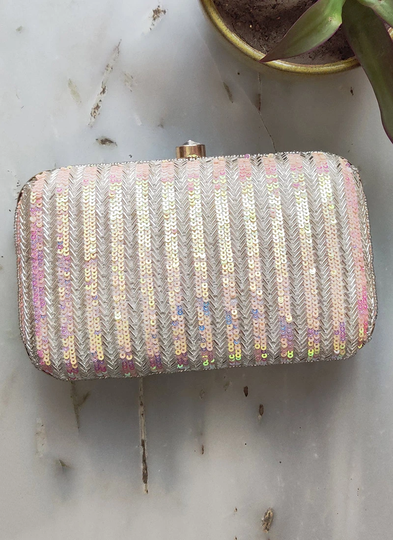 Silver Designer Clutch 2 Silver Designer Clutch - Image 2