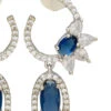 Silver N Blue Stones Alloy Danglers Party Wear