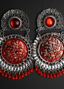 Silver N Red Dangler Earrings After Six Wear